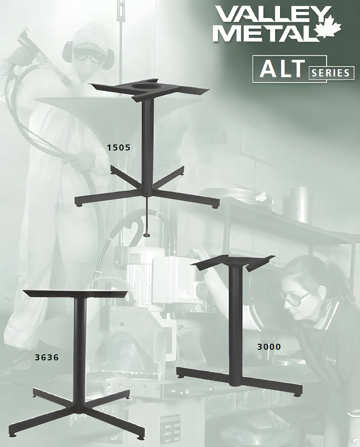 ALT series table base for larger tops
